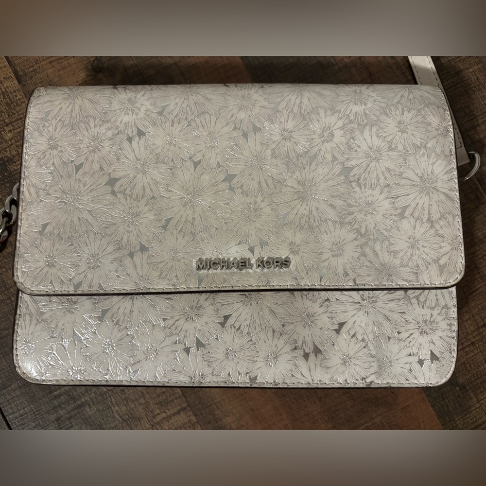 Michael Kors Silver Floral Purse